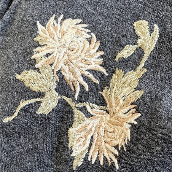 Johnny Was Margarit Wrap Embroidered Cardigan Kimono Gray Womens L Boho Folk - Picture 5 of 13